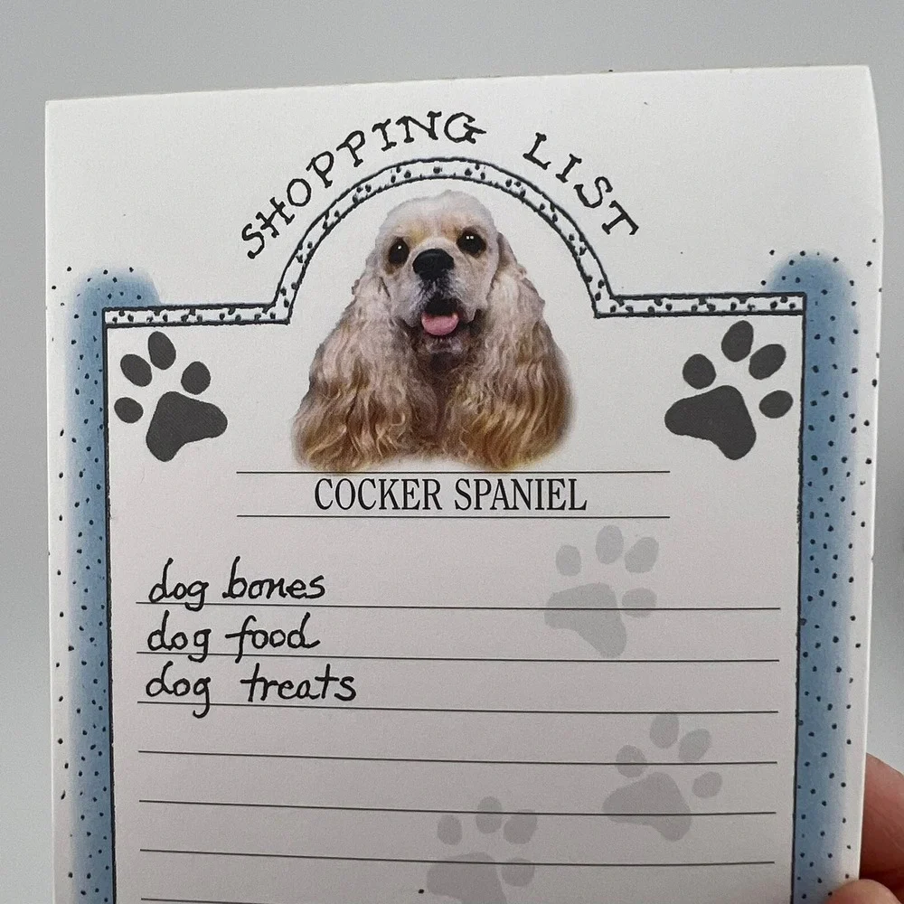 Linda Grayson Cocker Spaniel Magnetic Shopping‎ List Notepad Dog Memo Pad